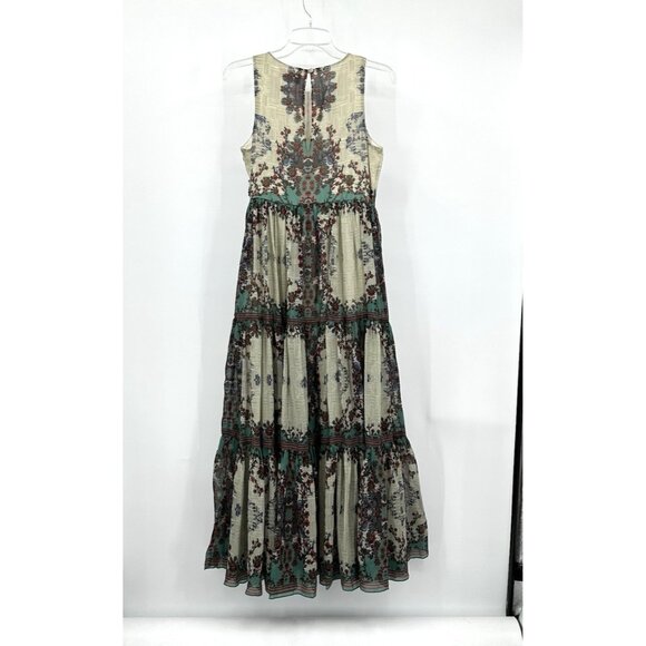 ANTHROPOLOGIE BHANUNI BY JYOTI maxi dress floral beaded sleeveless ruffle 4 - Picture 5 of 11